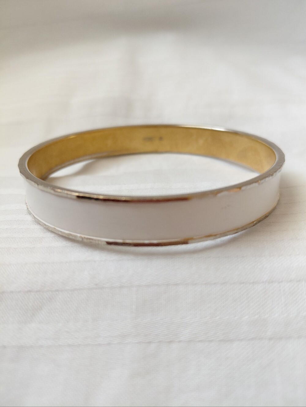 Vintage Monet Gold.white Bangle Bracelet
